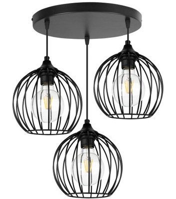 LAMPA WISZĄCA SUFITOWA ŻYRANDOL ELEGANCKI LOFT NOWOCZESNY POTRÓJNY DRUCIAK
