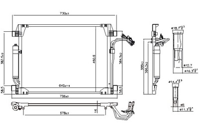 NISSENS KONDENSATORIUS KONDICIONAVIMO INFINITI M Q70 3.7 5.6 03.10- 