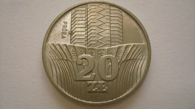 Moneta 20 zł Wieżowiec kłosy 1973 PRÓBA