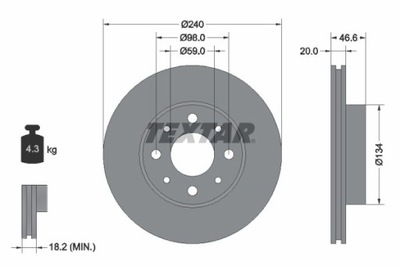 2X ДИСК ГАЛЬМІВНИЙ FIAT ПЕРЕД ALBEA/PALIO 1,0-1,6/1,7-1,9 D 96- 92090300