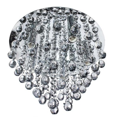 Lampa wisząca sufitowa kryształowa glamour srebrna
