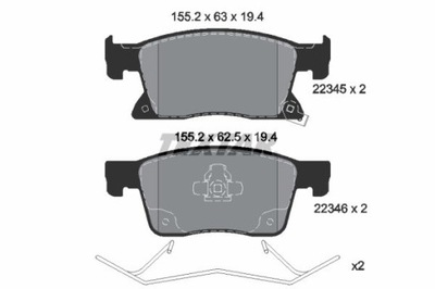 TEXTAR 2234501 КОЛОДКИ ТОРМОЗНЫЕ