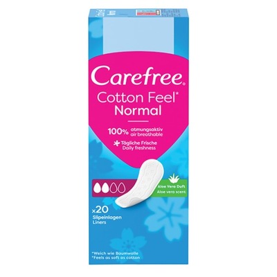 CAREFREE Cotton Feel Normal wkładki higieniczne zapach aloesowy 20szt