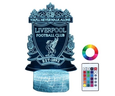 LAMPKA NOCNA DLA DZIECI LIVERPOOL LOGO HERB LED 3D