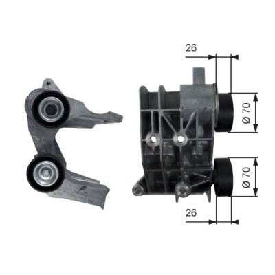 Gates t36107 ролик натяжителя, ремень клиновой многоручьевой фото №1