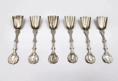 ZESTAW 6-CIU METALOWYCH ŁYŻECZEK ZE WZOREM RÓŻY