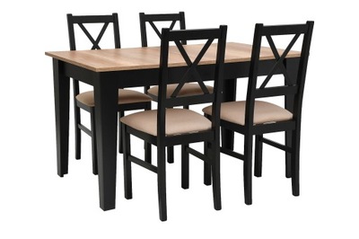 Rozkładany stół 80/120 do 165 + 4 krzesła