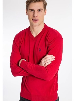 Sweter bawełniany U.S. Polo Assn. czerwony XL