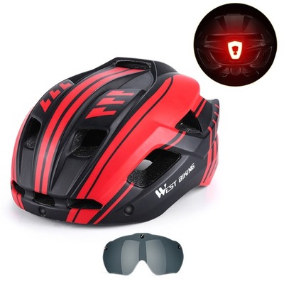 KASK ROWEROWY z oświetleniem LAMPKĄ 56-62 cm