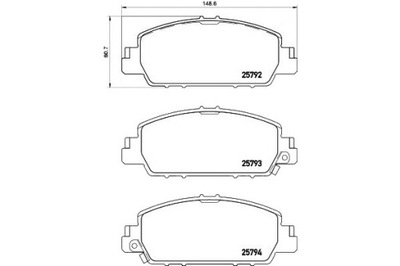 КОЛОДКИ ТОРМОЗНЫЕ HONDA HR-V 15- BREMBO