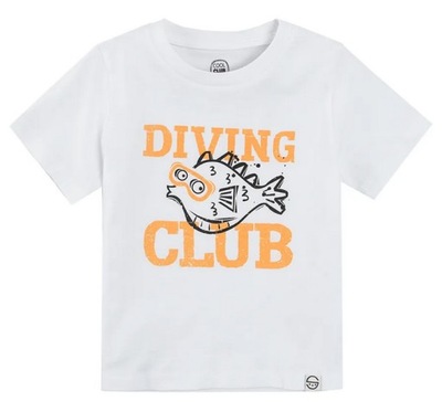 COOL CLUB T-shirt chłopięcy biały diving club r. 104