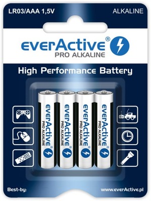 4 x Baterie AAA LR03 everActive Pro Alkaline