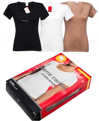 Koszulka damska t-shirt Pierre Cardin 2-pack beżowa