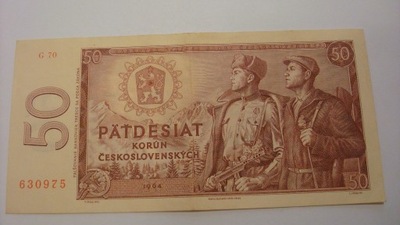 Banknot 50 koron Czechosłowacja 1964 stan 3+