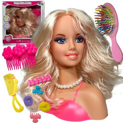 GŁOWA DO CZESANIA FRYZJER AKCESORIA GRATIS BARBIE DO STYLIZACJI FRYZUR