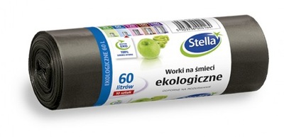 Worki na śmieci STELLA, ekologiczne, 60 l, 10 szt.