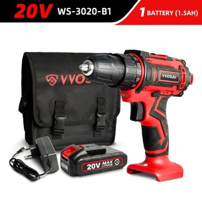 20 V TIPAS WS-3020-B1 VVOSAI NAUJA WIERTARKA AKUMULAT 