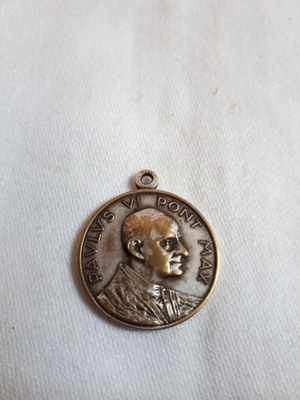Medal wisior Paweł VI papa mosiądz plater medalik