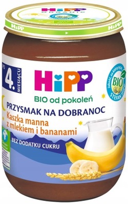 HiPP BIO kaszka manna mleko i banany 4m+ 190 g