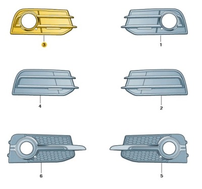Решётка бампера перед правая audi a1 оригинал aso фото №1