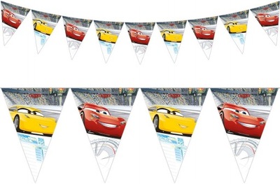 Girlanda flagi CARS 3 banner auta foliowy 230 cm