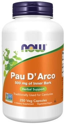NOW FOODS PAU D'ARCO 500 mg JELITA 250 kaps.