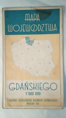 Województwo gdańskie mapa przeglądowa 1969 r.