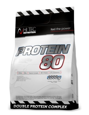 HI TEC Protein 80- 1000 g BIAŁKO WHEY WPC + BCAA