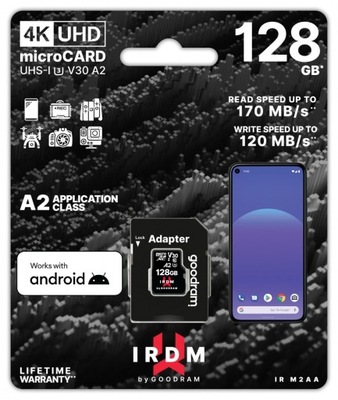 Karta pamięci microSD IRDM 128GB UHS-I U3 A2 +