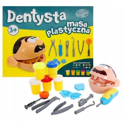 MASA PLASTYCZNA DENTYSTA CIASTOLINA Z AKCESORIAMI