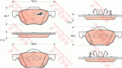 КОЛОДКИ ТОРМОЗНЫЕ ПЕРЕД HONDA ACCORD 03-