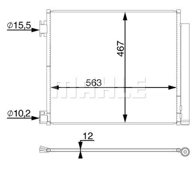 RADUADOR DE ACONDICIONADOR - CONDENSADOR BEHR AC 78 MAHLE AC 78 000S  