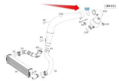 Ущільнювальне кільце трубка інтеркулер mercedes a0249970945 фото №1