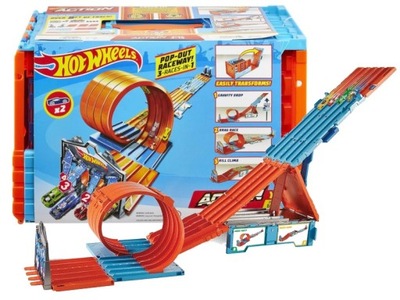 HOT WHEELS ZESTAW KASKADERSKI 3W1 TORY PĘTLE + 2 autka Hot Wheels