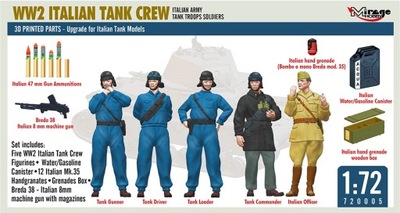 1:72 WW2 Italian Tank Crew - czołgiści i wyposażenie
