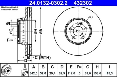 2X ДИСК ГАЛЬМІВНИЙ DB ПЕРЕД W213/X253/C257 2,0-3,0 D 15- 24.0132-0302.2