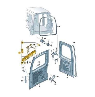 НАКЛАДКА ОСВЕЩЕНИЯ НОМЕРА НОМЕРА. VW CADDY 04-