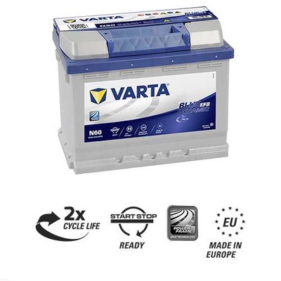 АКУМУЛЯТОР VARTA EFB 60AH 560A N60 СТАРТ СТОП