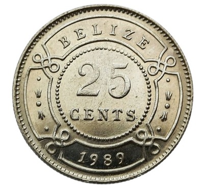 BELIZE 25 CENTS 1989 MENNICZA