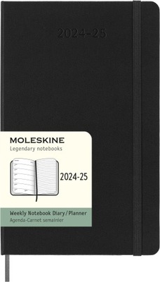 MOLESKINE kalendarz 18 miesięczny 2024-2025 LARGE CZARNY WEEKLY HARD