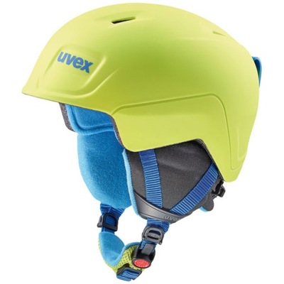 Juniorski kask narciarski Manic Pro Uvex limonkowo niebieski 03