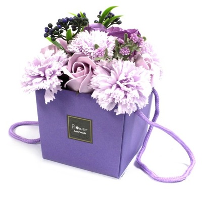DZIEŃ KOBIET bukiet Z DEDYKACJA PREZENT Kwiatów Mydlanych Flower box niej