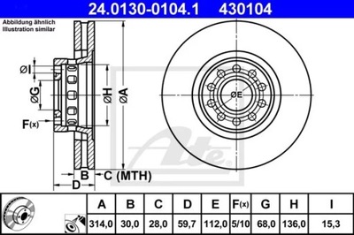 24.0130-0104.1 DISCO HAM.PRZOD AUDI A8 94-98  