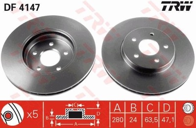 DISCO DE FRENADO TRW DF4147  