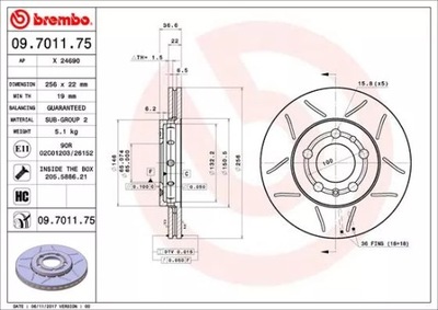 DISCO DE FRENADO 256MM  