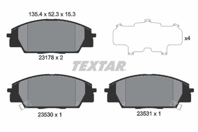 TEXTAR 2317801 КОМПЛЕКТ КОЛОДОК ТОРМОЗНЫХ, ТОРМОЗА