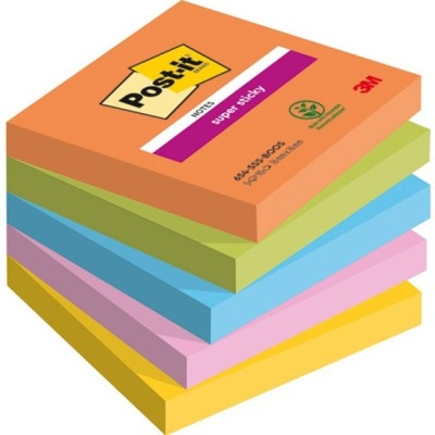 Karteczki samoprzylepne Post-it Super Sticky BOOST 76x76mm 5 bloczków po 90