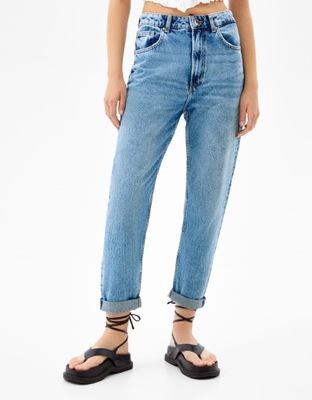 BERSHKA NIEBIESKIE JEANSY MOM (36)