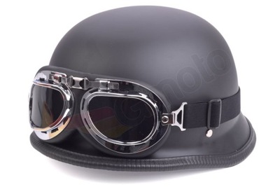 CASCO HELM NIEMIECKI WETERAN RETRO + GAFAS XL  