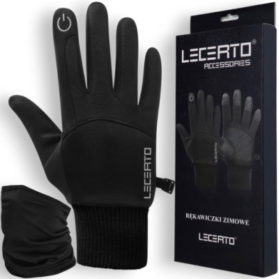 ZIMOWE RĘKAWICZKI DOTYKOWE NA ROWER WODOODPORNE WIATROSZCZELNE LECERTO